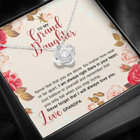 Load image into Gallery viewer, To My Granddaughter Gifts, Never Feel That You Are Alone Love Knot Necklace For Women, Present From Grandpa
