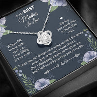 Load image into Gallery viewer, To My Mother-in-law Gifts, I Feel So Lucky, Love Knot Necklace For Women, Birthday Mothers Day Present From Daughter-in-law Son-in-law
