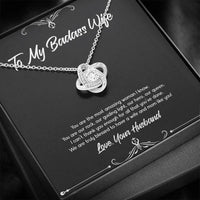 Load image into Gallery viewer, To My Badass Wife, You Are Our Rock, Love Knot Necklace For Women, Anniversary Birthday Valentines Day Gifts From Husband
