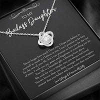 Load image into Gallery viewer, To My Badass Daughter Gifts, Never Forget How Much I Love You, Love Knot Necklace For Women, Birthday Present Idea From Mom
