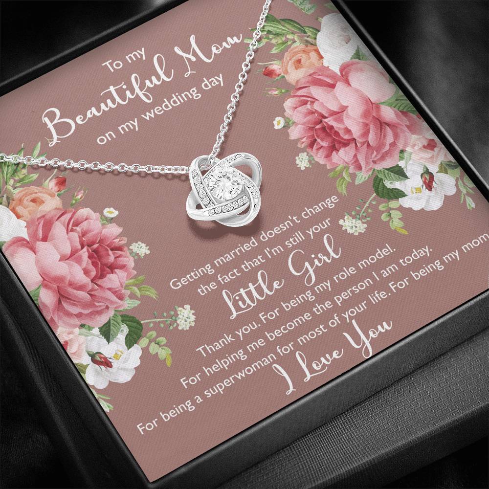 To My Mom Gifts, Thank You, Love Knot Necklace For Women, Wedding Day Thank You Ideas From Daughter