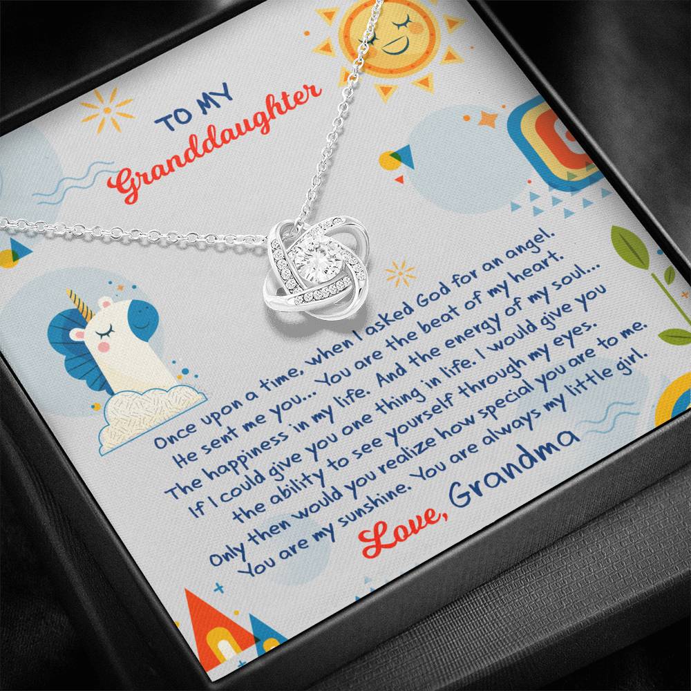 To My Granddaughter Gifts, You are always my little girl, Love Knot Necklace For Women, Present From Grandma