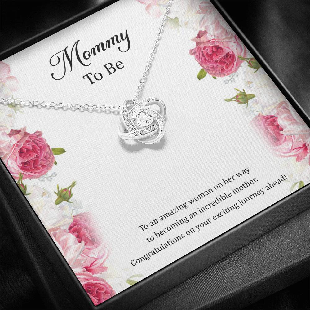Gift for Expecting Mom, To An Amazing Woman, Mom to Be Love Knot Necklace For Women, Pregnancy Gift For New Mother