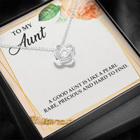Load image into Gallery viewer, To My Aunt Gifts, A Good Aunt is Like a Pearl, Love Knot Necklace For Women, Aunt Birthday Present From Niece Nephew
