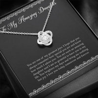 Load image into Gallery viewer, To My Daughter Gifts, You Are One Of My Greatest Joys, Love Knot Necklace For Women, Birthday Present Ideas From Mom Dad
