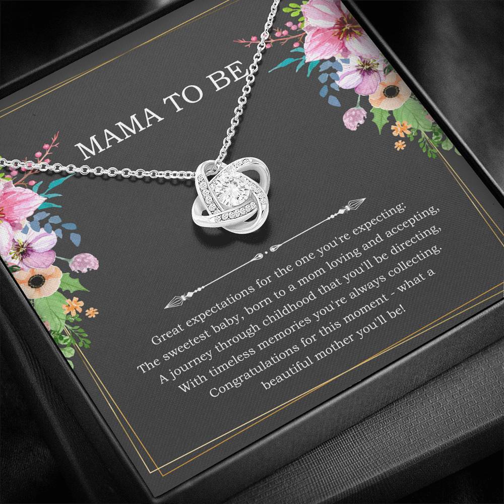 Gift for Expecting Mom, Congratulations For This Moment, Mom to Be Love Knot Necklace For Women, Pregnancy Gift For New Mother