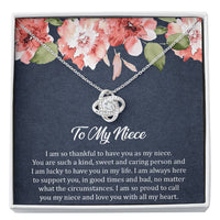 Load image into Gallery viewer, To My Niece  Gifts, I&#39;m So Thankful, Love Knot Necklace For Women, Birthday Present Ideas From Aunt Uncle

