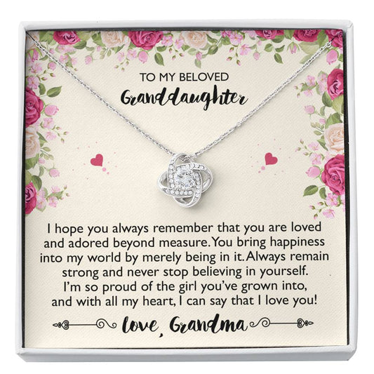 To My Granddaughter Gifts, I Hope You Always Remember That Love Knot Necklace For Women, Present From Grandma