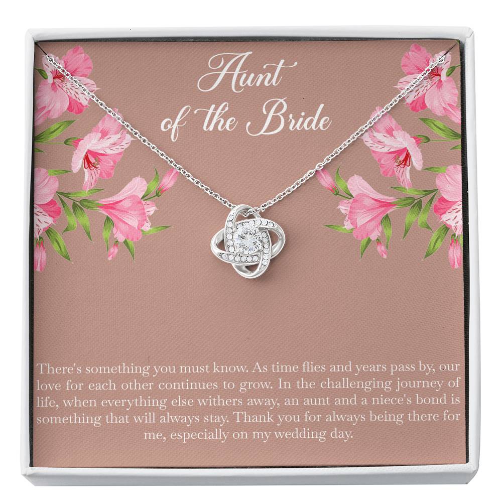 Aunt of the Bride Gifts, Our Love For Each Other Grows, Love Knot Necklace For Women, Wedding Day Thank You Ideas From Bride
