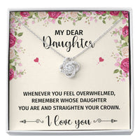 Load image into Gallery viewer, To My Daughter Gifts, Whenever You Feel Overwhelmed, Love Knot Necklace For Women, Birthday Present Ideas From Mom Dad
