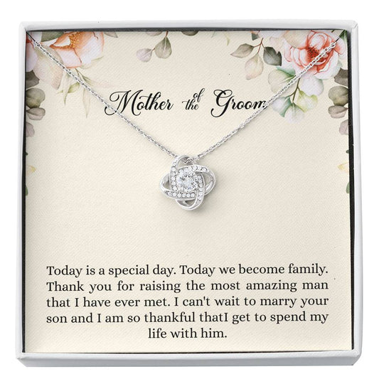 Mom of the Groom Gifts, I Can't Wait To Marry Your Son, Love Knot Necklace For Women, Wedding Day Thank You Ideas From Bride