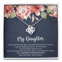 Load image into Gallery viewer, To My Daughter Gifts, No Matter How Far Apart, Love Knot Necklace For Women, Birthday Present Ideas From Mom
