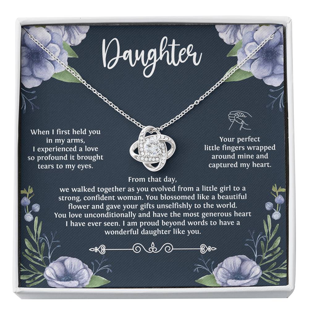 Daughter Necklace From Mom and Dad, When I First Held You, Sentimental Love Knot Jewelry For Women, Meaningful Birthday Necklace for Daughter