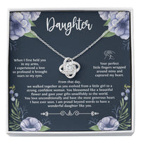 Load image into Gallery viewer, Daughter Necklace From Mom and Dad, When I First Held You, Sentimental Love Knot Jewelry For Women, Meaningful Birthday Necklace for Daughter
