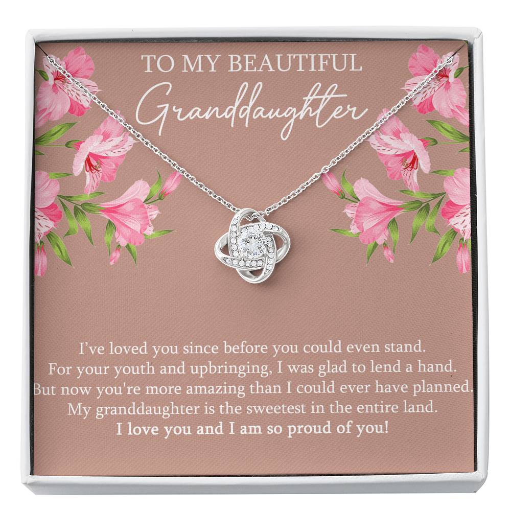 To My Granddaughter Gifts, I’ve Loved You Since Before, Love Knot Necklace For Women, Birthday Present Idea From Grandma Grandpa