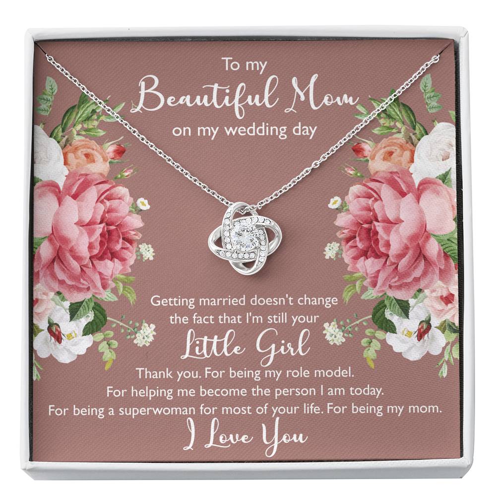 To My Mom Gifts, Thank You, Love Knot Necklace For Women, Wedding Day Thank You Ideas From Daughter
