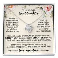 Load image into Gallery viewer, To My Granddaughter Gifts, You Are a Treasure with a Heart, Love Knot Necklace For Women, Present From Grandma
