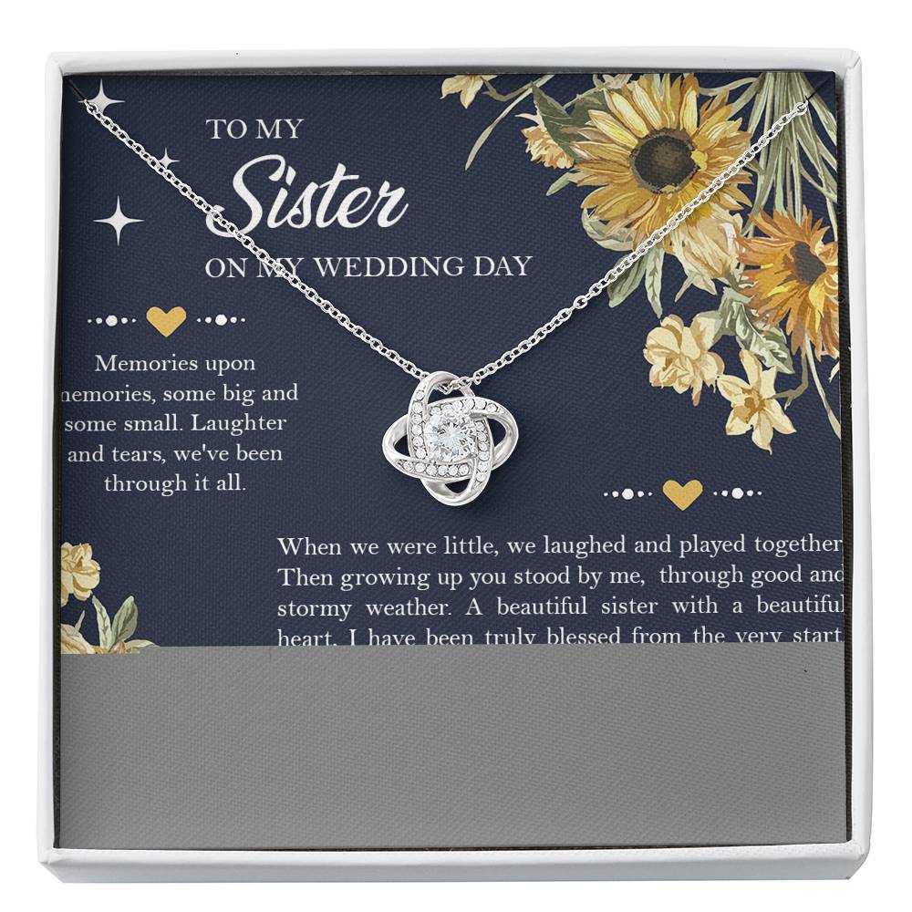 Sister of the Bride Gifts, I'll Always Be Your Sister, Love Knot Necklace For Women, Wedding Day Thank You Ideas From Bride