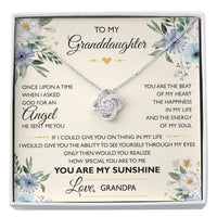 Load image into Gallery viewer, To My Granddaughter Gifts, Your are My Sunshine, Love Knot Necklace For Women, Present From Grandpa
