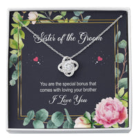 Load image into Gallery viewer, Sister of the Groom Gifts, You Are The Special Bonus, Love Knot Necklace For Women, Wedding Day Thank You Ideas From Bride
