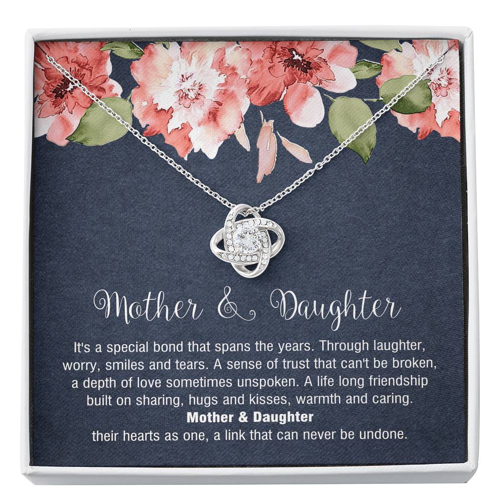 To My Mom Gifts, Mother and Daughter Bond, Love Knot Necklace For Women, Birthday Mothers Day Present From Daughter