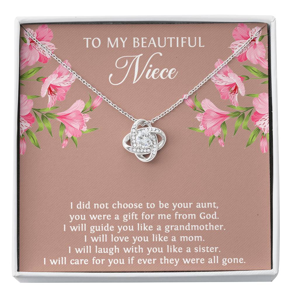 To My Niece  Gifts, You Were A Gift For Me From God, Love Knot Necklace For Women, Birthday Present Idea From Aunt