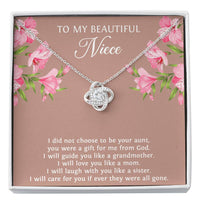 Load image into Gallery viewer, To My Niece  Gifts, You Were A Gift For Me From God, Love Knot Necklace For Women, Birthday Present Idea From Aunt
