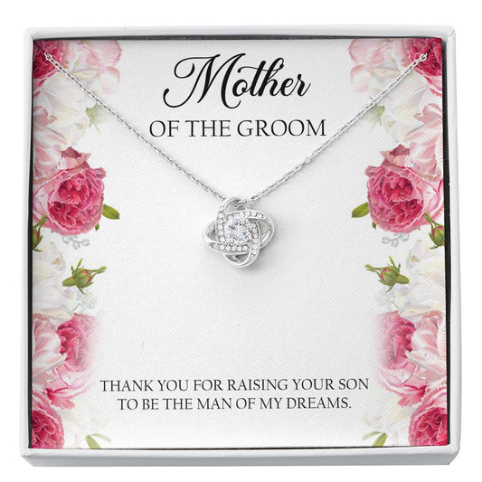 Mom of the Groom Gifts, Thank You For Raising Your Son, Love Knot Necklace For Women, Wedding Day Thank You Ideas From Bride