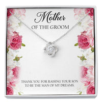 Load image into Gallery viewer, Mom of the Groom Gifts, Thank You For Raising Your Son, Love Knot Necklace For Women, Wedding Day Thank You Ideas From Bride
