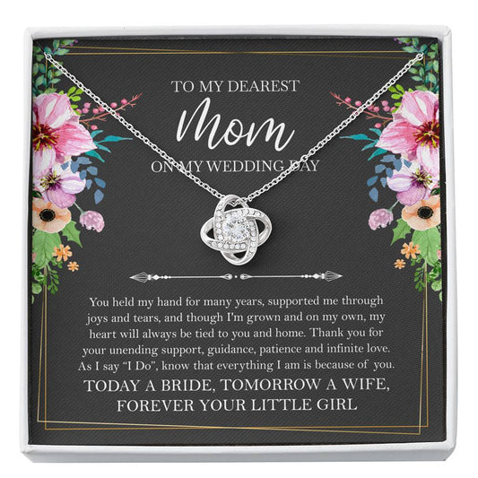 Mom of the Bride Gifts, You Held My Hand for Many Years, Love Knot Necklace For Women, Wedding Day Thank You Ideas From Bride