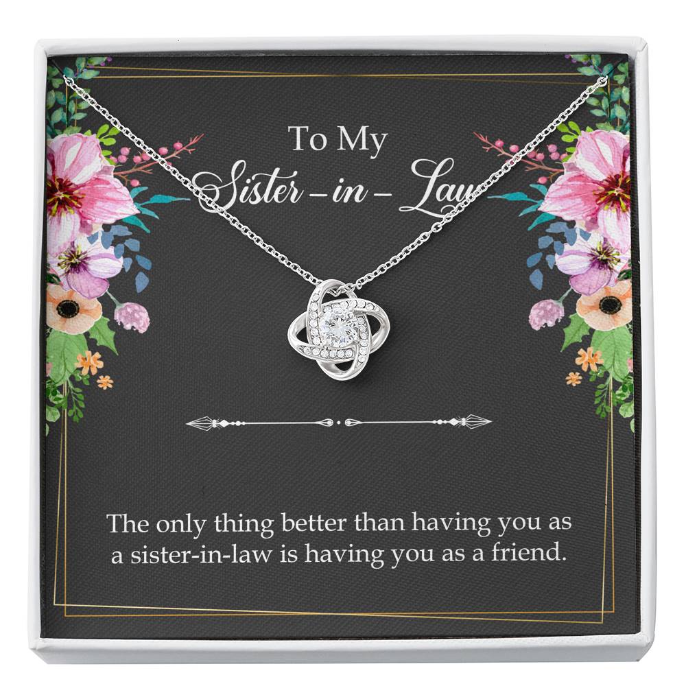 To My Sister-in-Law Gifts, The Only Thing Better, Love Knot Necklace For Women, Wedding Day Thank You Ideas From Bride