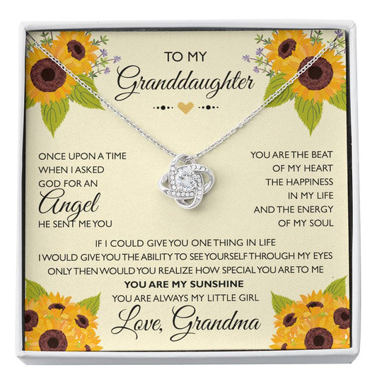 To My Granddaughter Gifts, Once Upon A Time Love Knot Necklace For Women, Present From Grandma