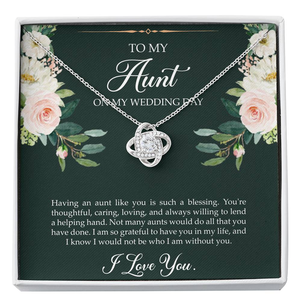 Aunt of the Bride Gifts, I Am So Grateful To Have You, Love Knot Necklace For Women, Wedding Day Thank You Ideas From Bride