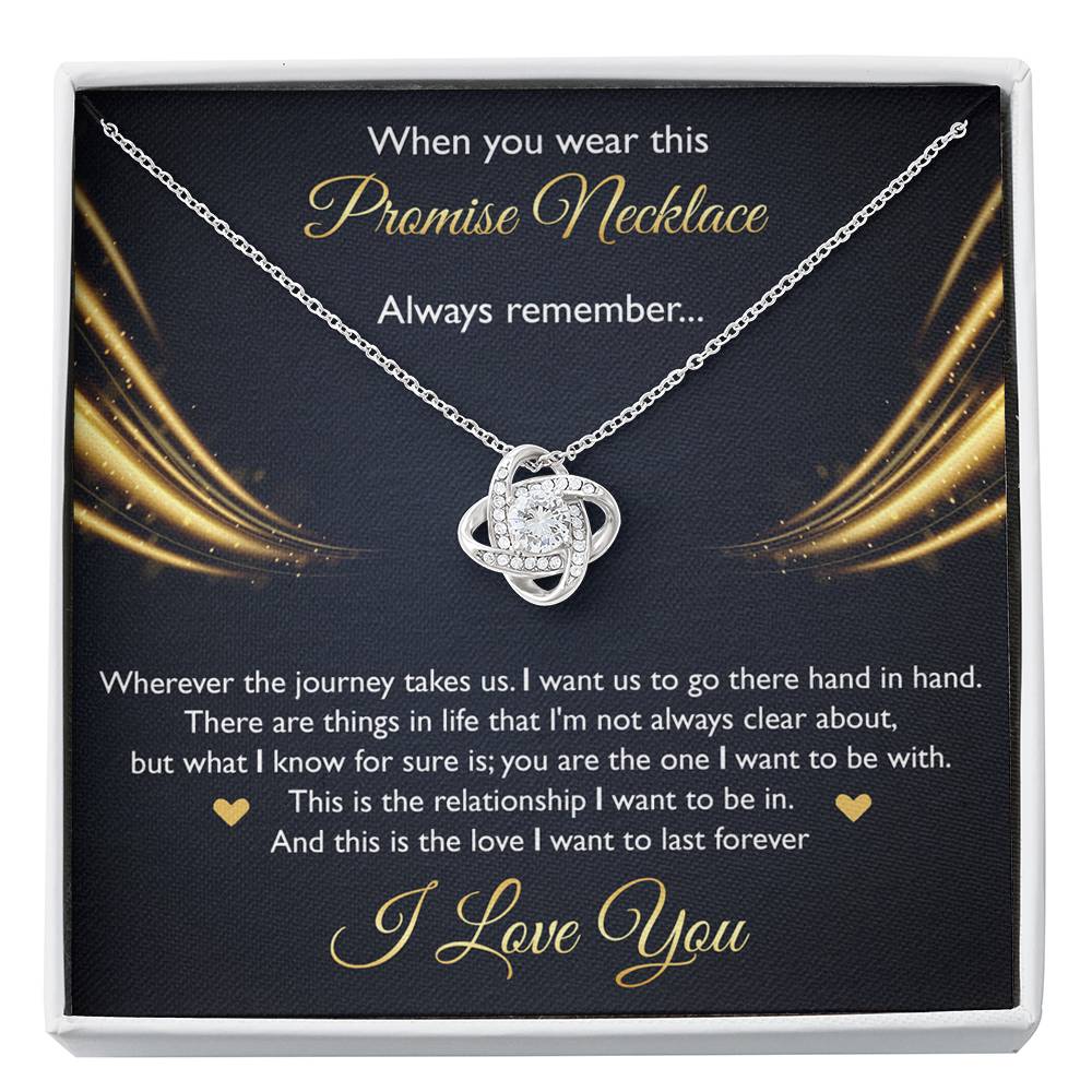 To My Girlfriend, When You Wear This Promise Necklace, Love Knot Necklace For Women, Anniversary Birthday Gifts From Boyfriend