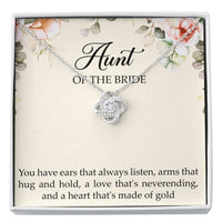 Load image into Gallery viewer, Aunt of the Bride Gifts, You Have Ears That Always Listen, Love Knot Necklace For Women, Wedding Day Thank You Ideas From Bride
