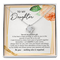 Load image into Gallery viewer, To My Daughter Gifts, You Are My Greatest Gift, Love Knot Necklace For Women, Birthday Present Ideas From Mom Dad
