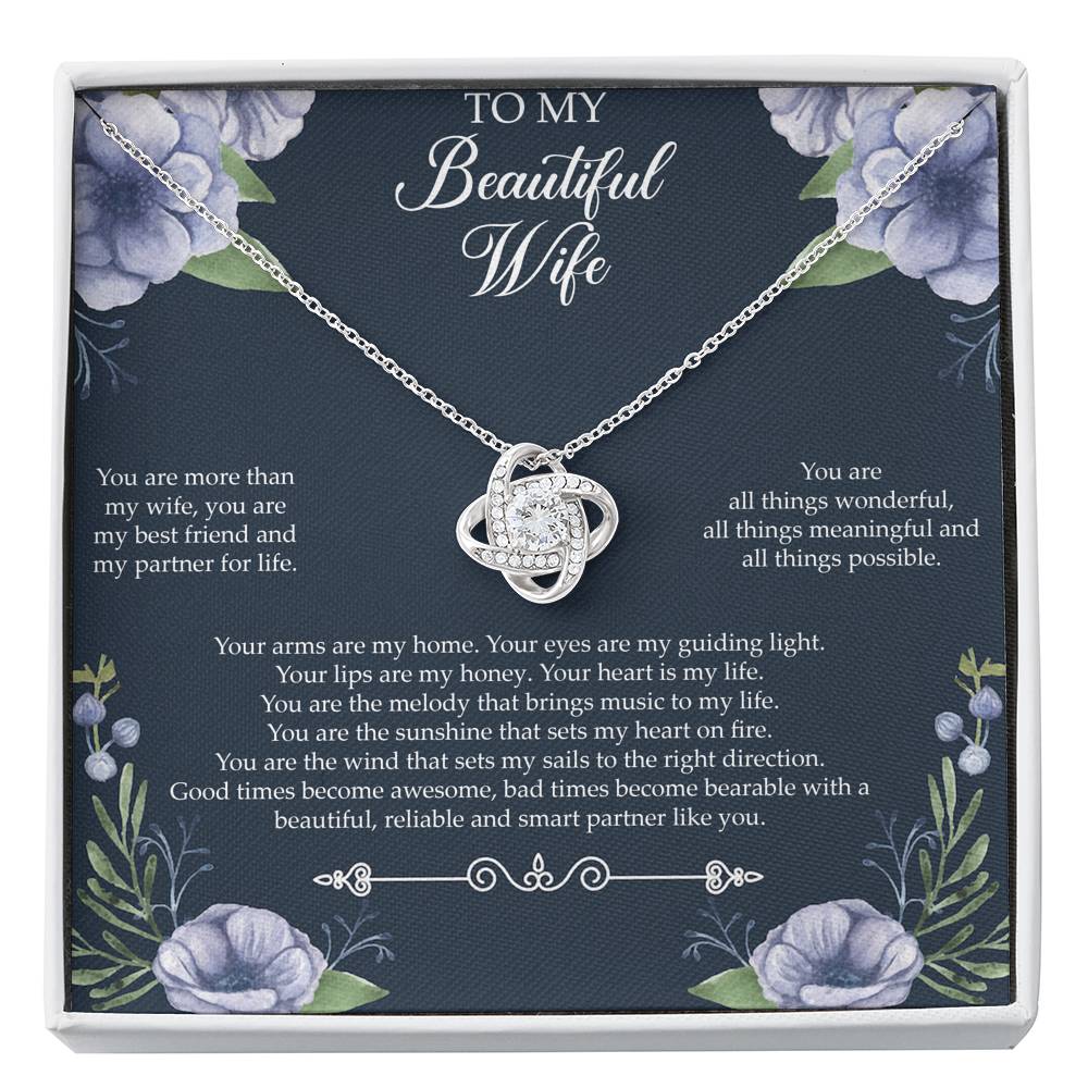To My Wife, You Are More Than My Wife, Love Knot Necklace For Women, Anniversary Birthday Gifts From Husband
