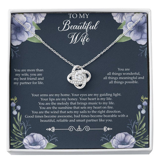 To My Wife, You Are More Than My Wife, Love Knot Necklace For Women, Anniversary Birthday Gifts From Husband