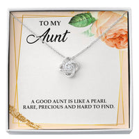 Load image into Gallery viewer, To My Aunt Gifts, A Good Aunt is Like a Pearl, Love Knot Necklace For Women, Aunt Birthday Present From Niece Nephew
