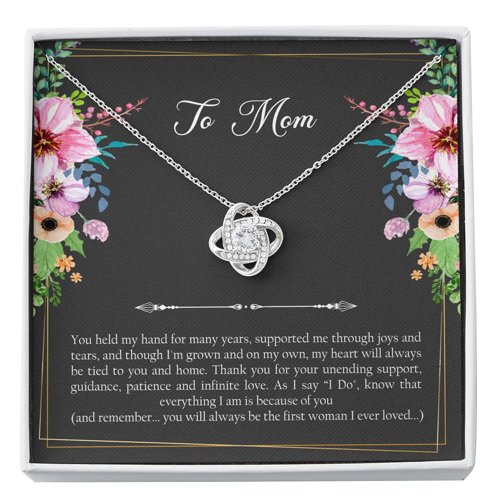 Mom of the Groom Gifts, First Woman I Ever Loved, Love Knot Necklace For Women, Wedding Day Thank You Ideas From Groom