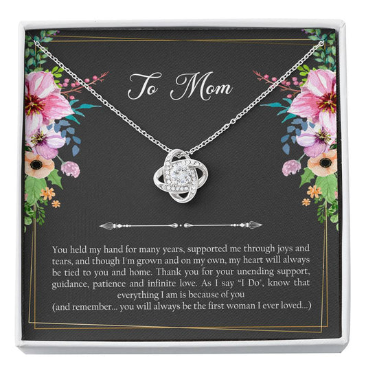 Mom of the Groom Gifts, First Woman I Ever Loved, Love Knot Necklace For Women, Wedding Day Thank You Ideas From Groom