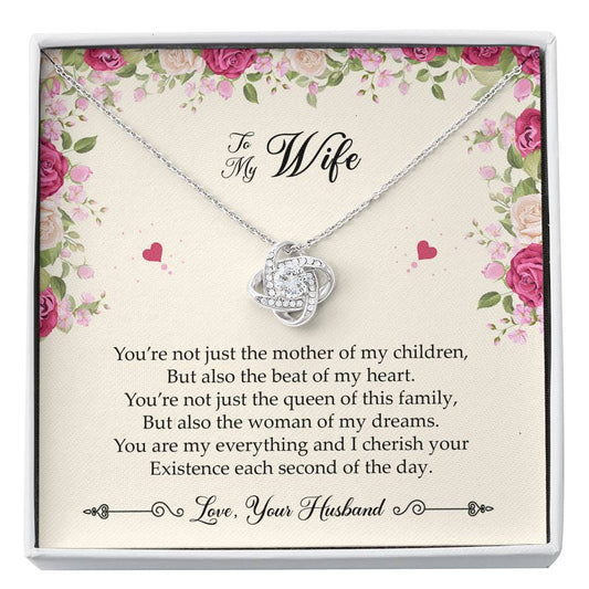 To My Wife, You Are My Everything, Love Knot Necklace For Women, Anniversary Birthday Gifts From Husband