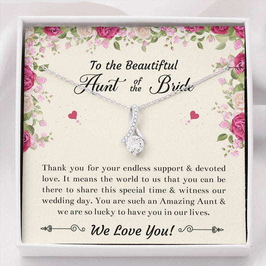 Aunt of the Bride Gifts, Thank You For Your Support, Alluring Beauty Necklace For Women, Wedding Day Thank You Ideas From Bride