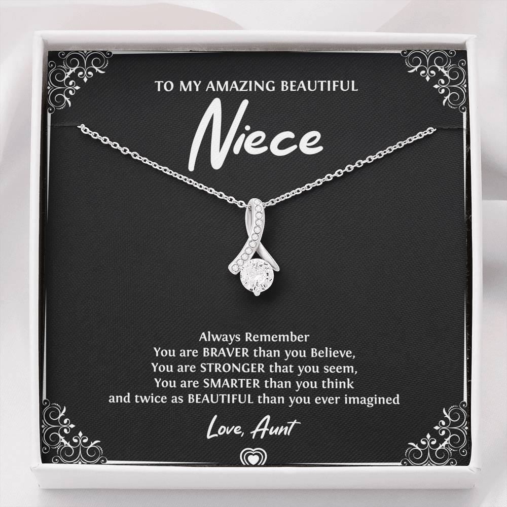 To My Niece  Gifts, Always Remember, Alluring Beauty Necklace For Women, Birthday Present Idea From Aunt