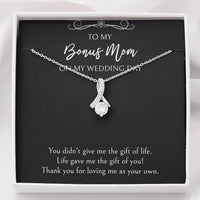 Load image into Gallery viewer, To My Bonus Mom Gifts, Thank You For Loving Me, Alluring Beauty Necklace For Women, Wedding Day Thank You Ideas From Bride
