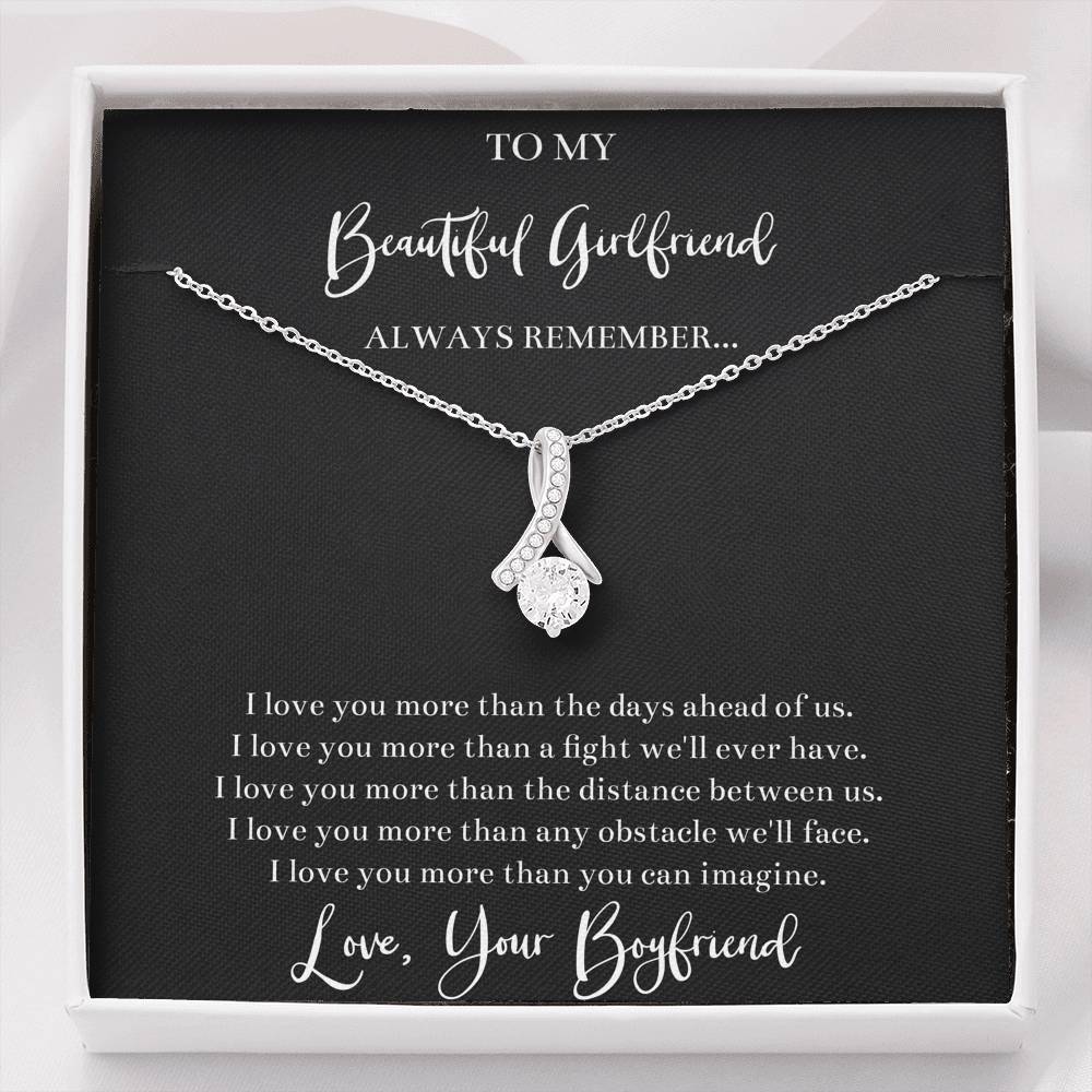 To My Girlfriend, I Love You, Alluring Beauty Necklace For Women, Anniversary Birthday Valentines Day Gifts From Boyfriend