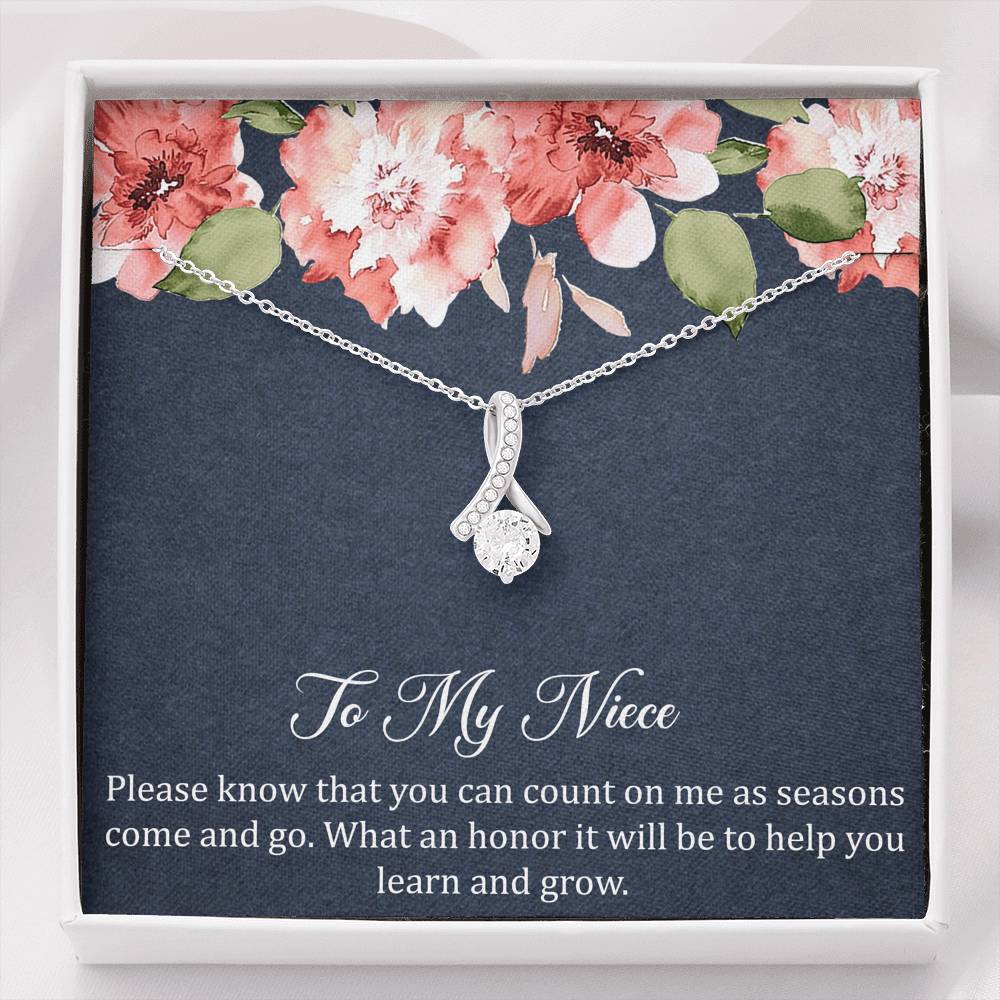 To My Niece Gifts, You Can Count On Me, Alluring Beauty Necklace For Women, Niece Birthday Present From Aunt Uncle