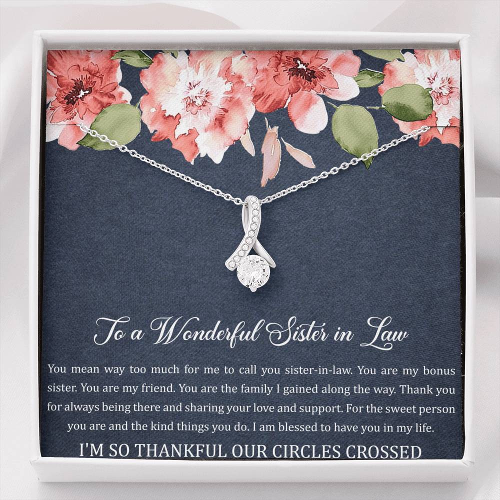 To My Sister-in-law Gifts, I'm Thankful Our Circles Crossed, Alluring Beauty Necklace For Women, Birthday Present Idea From Sister