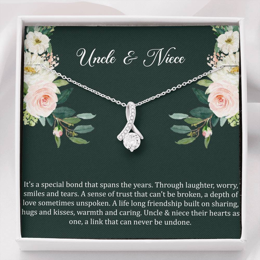 To My Niece Gifts, Special Bond, Alluring Beauty Necklace For Women, Niece Birthday Present From Uncle