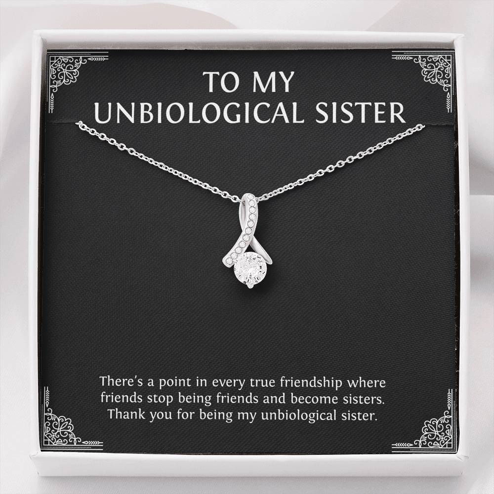 To My Unbiological Sister Gifts, Point in Every Friendship, Alluring Beauty Necklace For Women, Birthday Present Idea From Sister-in-law